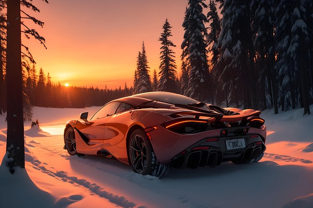 Free Photorealistic Mclaren Snowy Forest illustration and picture
