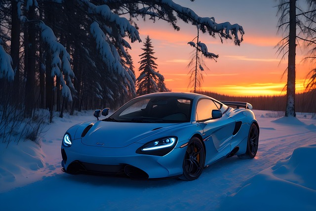 Free Photorealistic Mclaren Snowy Forest illustration and picture