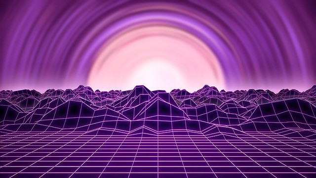 Free synthwave retrowave sun illustration