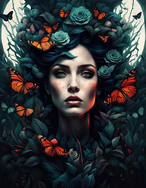 Free ai generated woman bewitched illustration