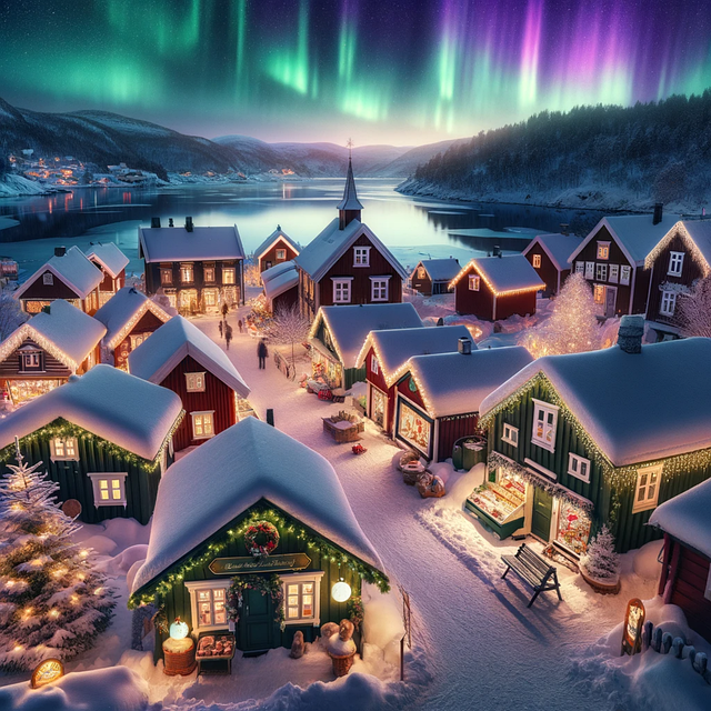 Download free HD stock image of Ai Generated Christmas Free ai generated christmas village illustration