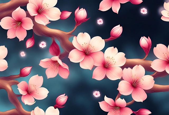 Free ai generated flowers sakura illustration