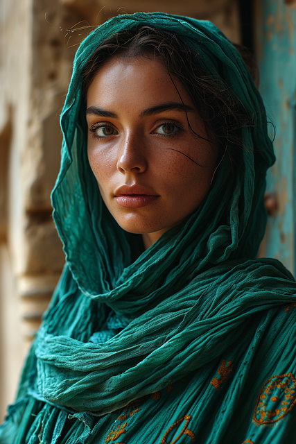 Ai Generado, Mujer, Pañuelo, Retrato