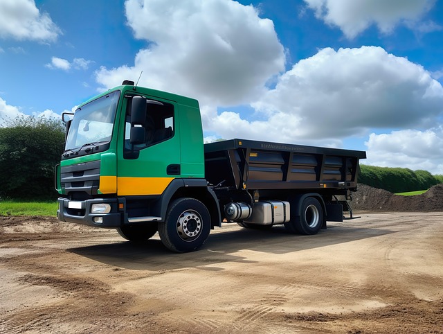 Free tipper truck transportation logistics illustration