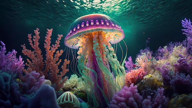 Free ai generated sea jellyfish illustration