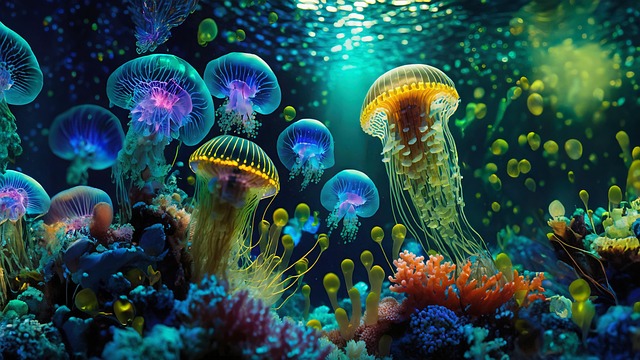 Free ai generated sea jellyfish illustration