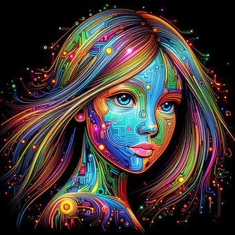 Ai Generado, Mujer, Ondas, Partículas