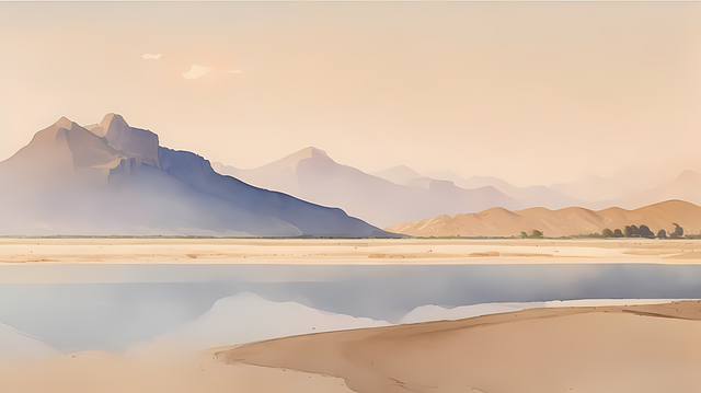 Free ai generated lake mountains illustration