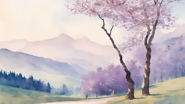 Free ai generated trees flowers illustration
