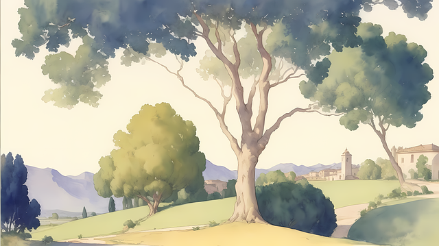 Free ai generated trees abstract illustration
