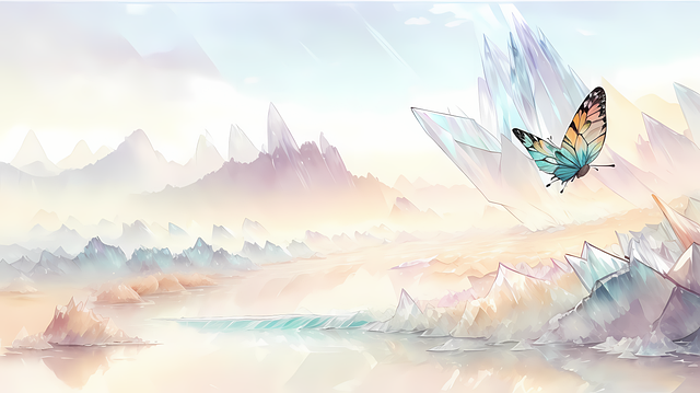 Free butterfly modern art abstract painting illustration