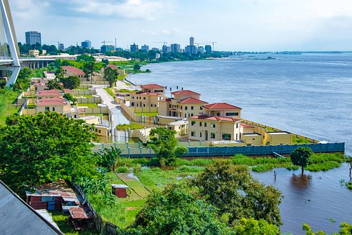 Cidade, Ponte, Casa, Braszaville, Rio