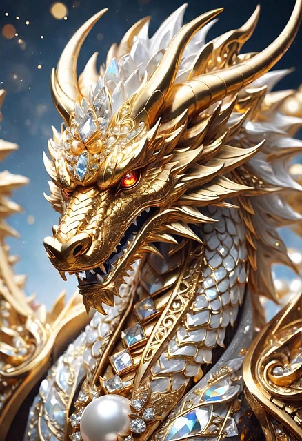 Free ai generated dragon golden illustration