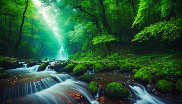 Landschaft, Wald, Bäume, Pfad