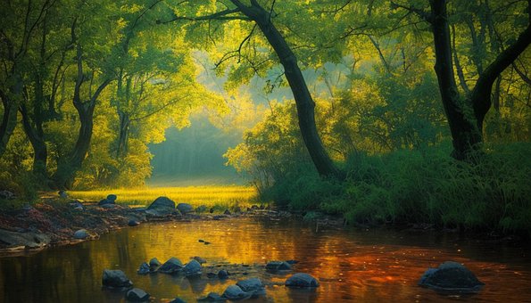 Landschaft, Wald, Bäume, Pfad
