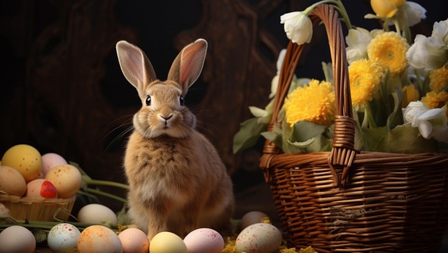 Free rabbit hare eggs illustration