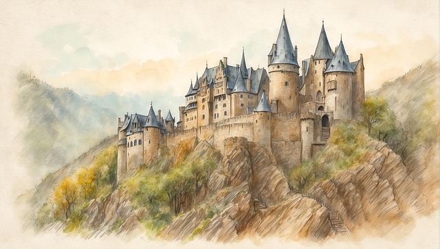 Download free HD stock image of Ai Generated Castle Free ai generated castle building illustration