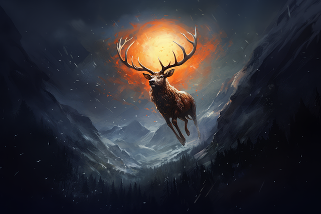 Download free HD stock image of Ai Generated Deer Free ai generated deer magical deer illustration