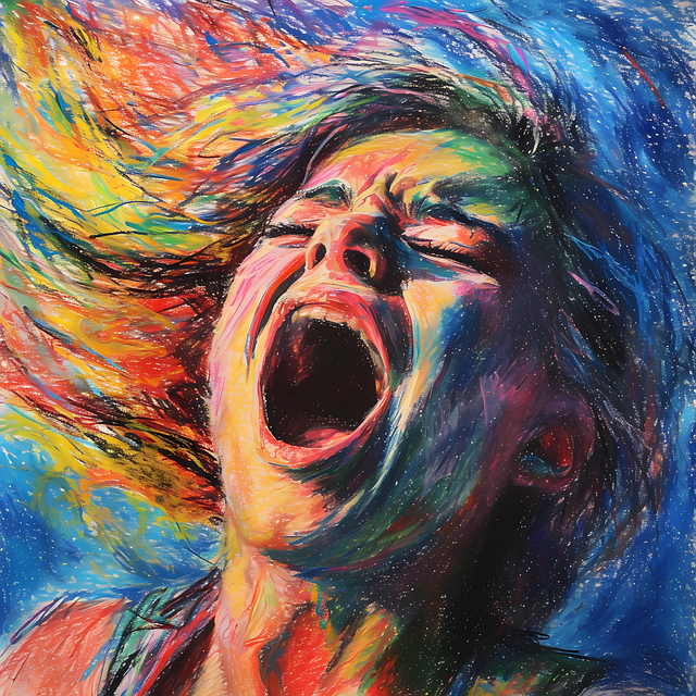 Free ai generated woman screaming illustration