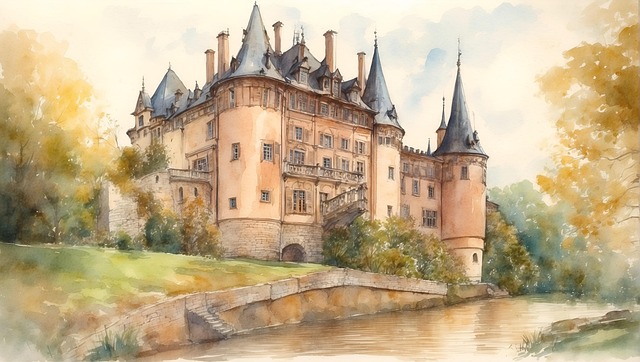 Download free HD stock image of Watercolor Castle Free watercolor castle middle ages illustration