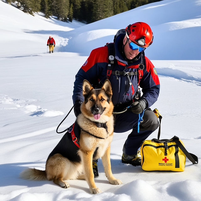 Free ai generated rescue dog winter illustration