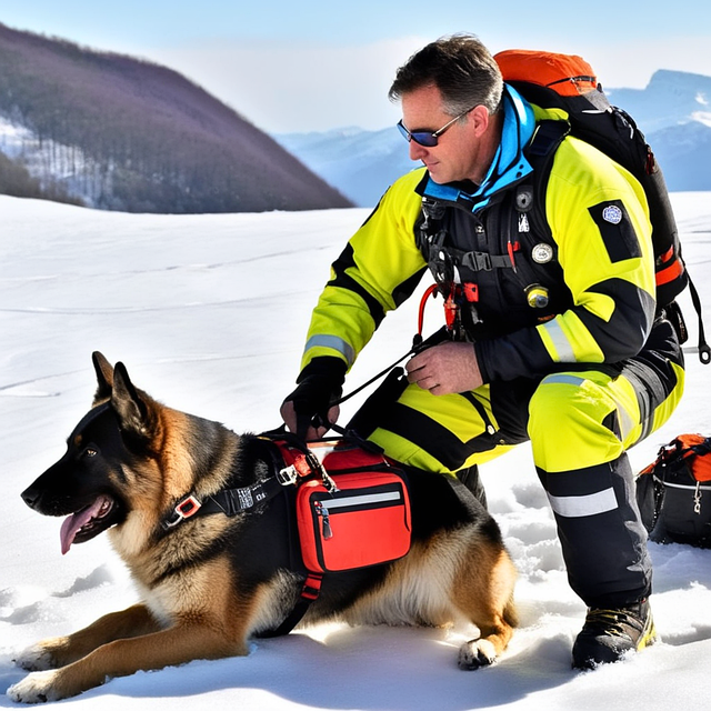 Free ai generated rescue dog winter illustration