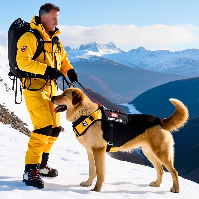 Free ai generated rescue dog winter illustration