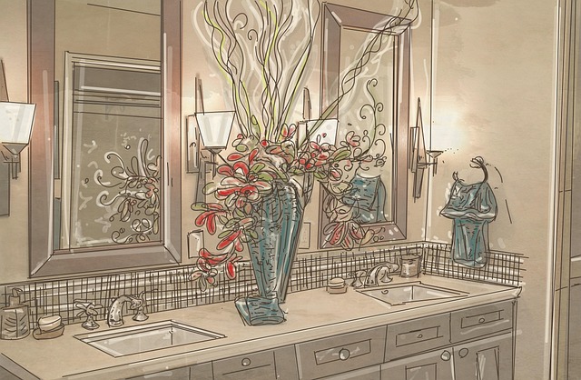 Free bathroom washroom mirror illustration