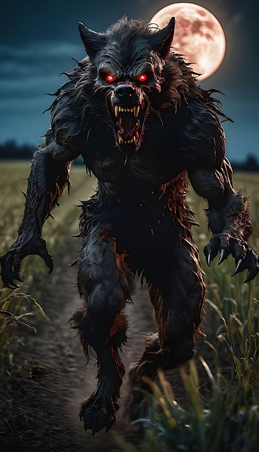 Free ai generated werewolf monster illustration