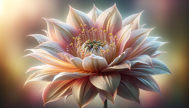 Free ai generated flower raindrops illustration