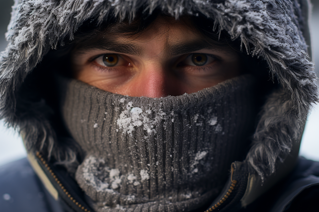 Free ai generated man snow illustration