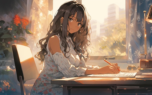 Download free HD stock image of Ai Generated Woman Free ai generated woman desk illustration
