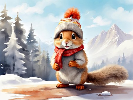 Free Ai Generated Squirrel illustration and picture