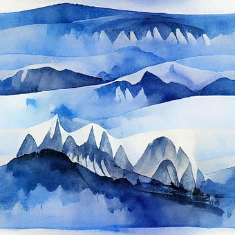 Free Moutains Watercolor illustration and picture
