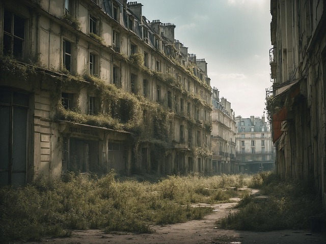 Free ai generated abandoned building illustration