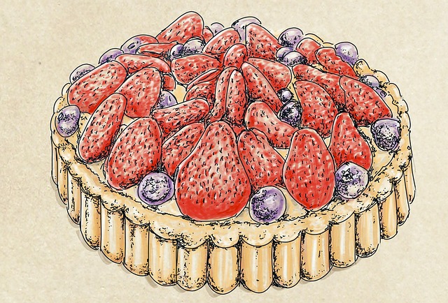 Free cake strawberries fruits illustration