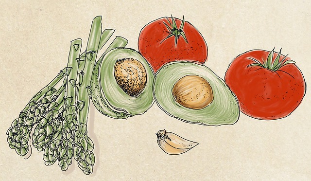 Free vegetables tomatoes fruits illustration