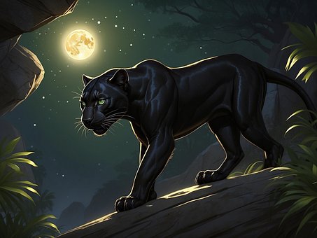 Free Ai Generated Panther illustration and picture