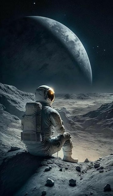 Free astronaut moon astronomy illustration