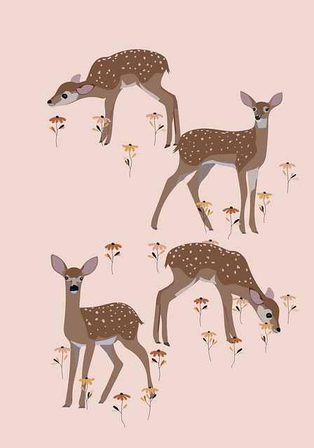 Free roe deer animals nature illustration