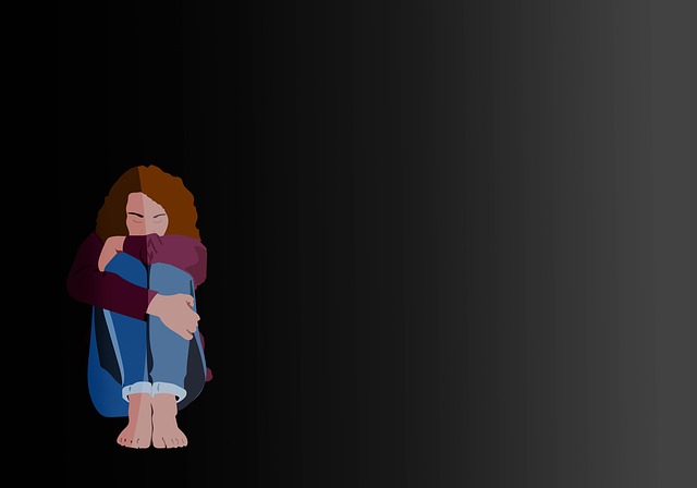 Free woman depressed sad illustration