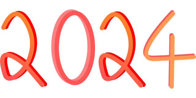 Free new year 2024 typography vector