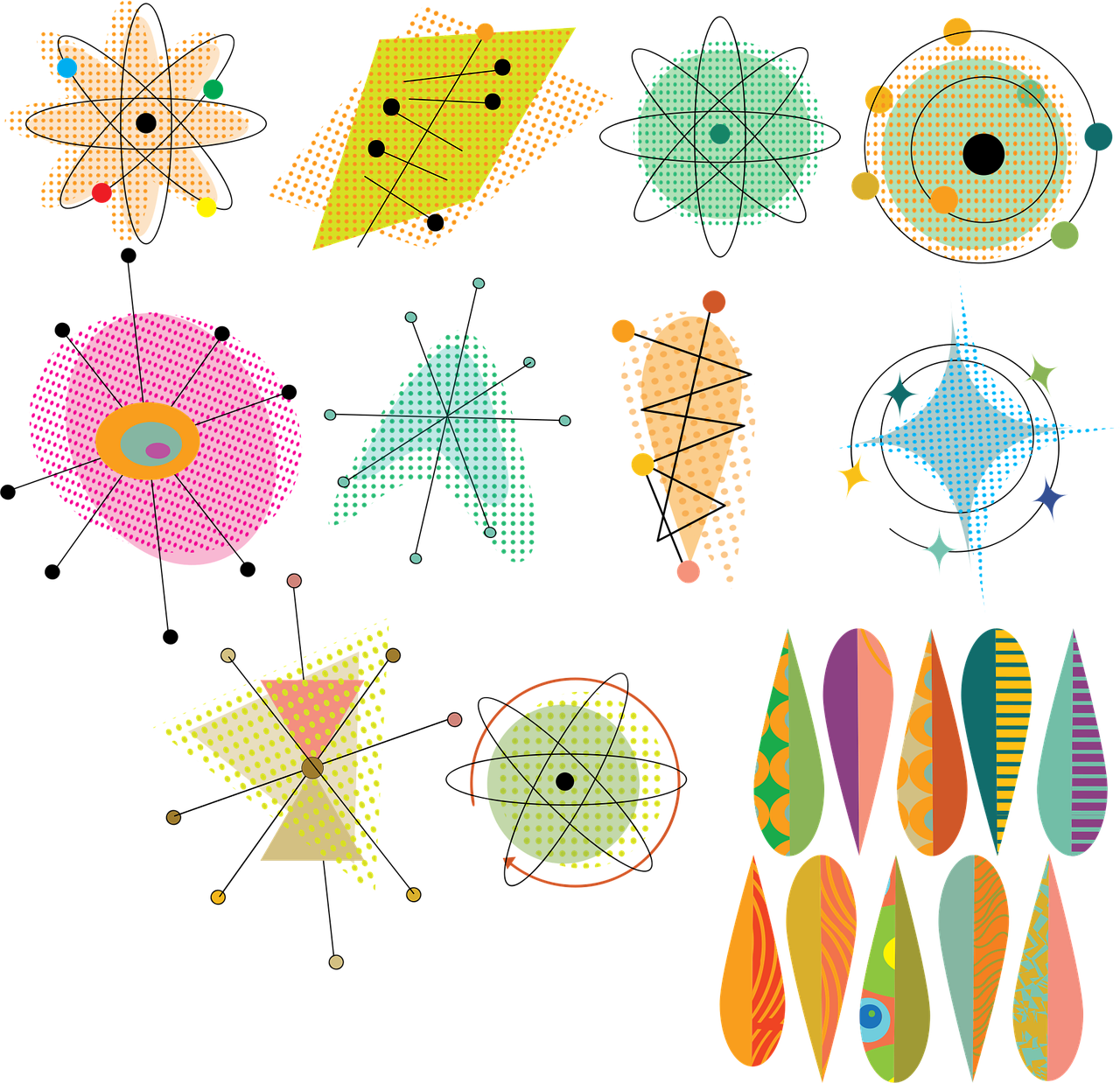 Download Mid Century Icons, Icons, Retro. RoyaltyFree Vector Graphic