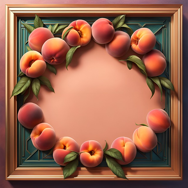 Download Ai Generated, Peaches, Frame. RoyaltyFree Stock Illustration