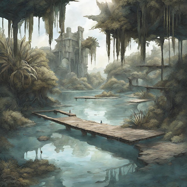 Free ai generated lake lagoon illustration