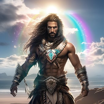 Guerreiro, Arco Iris, Homem, Masculino