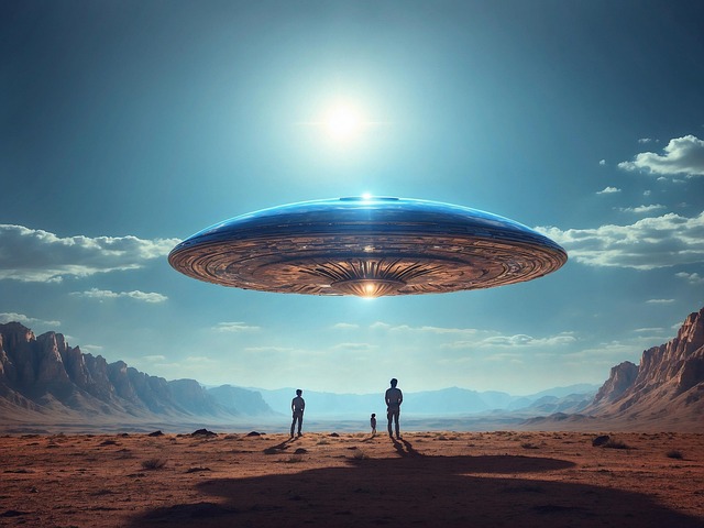 Ai产生的, 飞碟, 外星人, 飞船, 空间, 幻想, 未来, 未来派, 宇宙