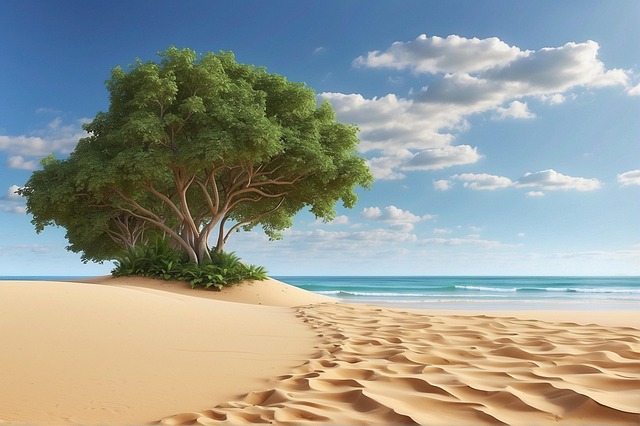 Free ai generated beach sea illustration