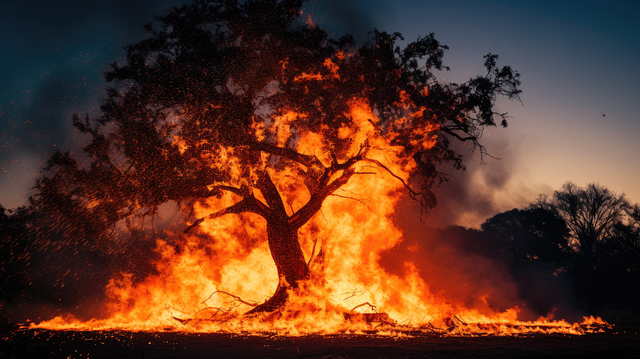 Download free HD stock image of Ai Generated Forest Free ai generated forest fire illustration