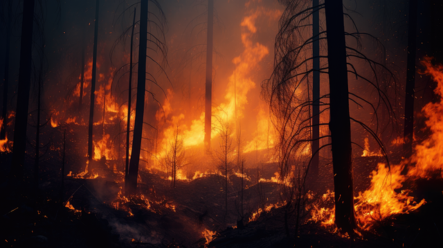 Download free HD stock image of Ai Generated Forest Free ai generated forest fire illustration
